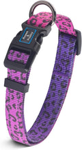 Roses&Poetry Small Dog Collar, Cute Leopard Style Adjustable Reflective Puppy Collars Durable Pet Collars for Small Medium Large Dogs(Rose-Leopard S)