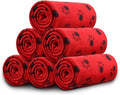 Comsmart Dog Blankets for Small Dogs, 6 Pack Puppy Blanket Cute Paw Print Pet Blanket for Dog, Puppy, Cat, Kitten, 24x28 inches, Red