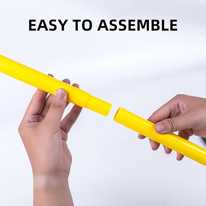 5 FT Agility Training Poles for Soccer/Dog/Horse,Adjustable Football Basketball Speed and Agility Training Equipment,Set of 4 with Round Rubber Base