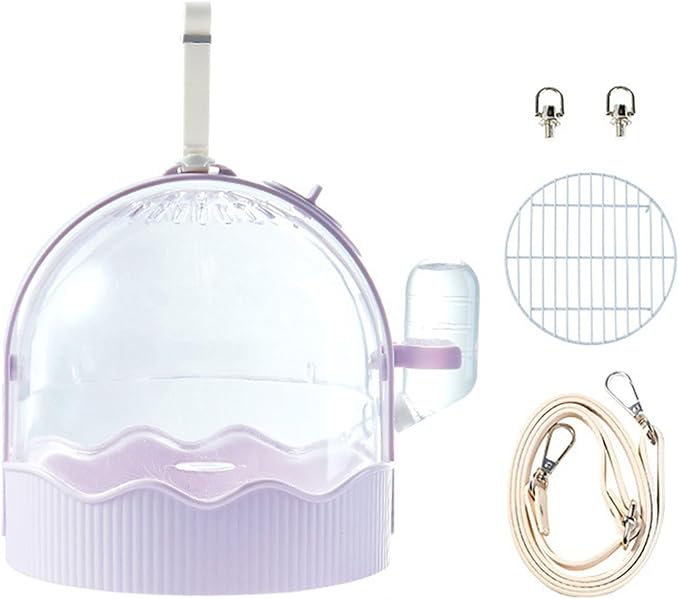 Clear Pet Carrier Travel Cage with Water Bottle& Station Frame Small Travel Camping Package Supply Large Cages and Habitats Cages and Habitats
