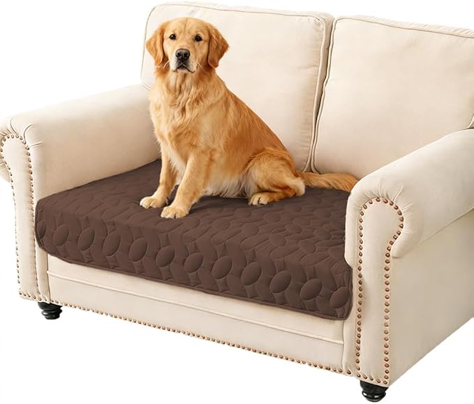 Ameritex Waterproof Pet Bed Cover Anti-Slip Dog Bed Blanket for Sofa and Furniture Waterproof New Pattern Design (Chocolate, 30x53 Inch (Pack of 1))