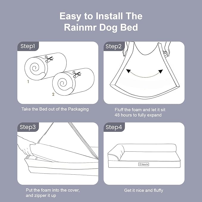 Orthopedic Dog Bed for Small and Medium Dogs, Memory Foam Pet Bed with Washable Removable Cover, Nonskid Bottom, Waterproof, for Indoor, Outdoor, Crate ＆ Car Use, 30x20x6 Inches, Brown Grey