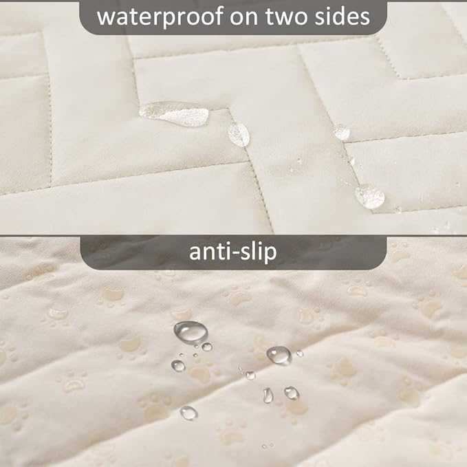 fuguitex Waterproof Dog Bed Cover Couch Cover, Anti-Slip Cat Mat Pet Pad Blanket for Sofa Chair Recliner Furniture Protrctor