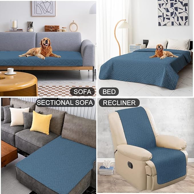fuguitex Waterproof Dog Bed Cover Couch Cover for Pet Anti-Slip Cat Mat Pet Pad Blanket for Sofa Chair Recliner Bed Furniture Protrctor