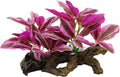 Smoothedo-Pets Fish Tank Decorations Aquarium Decor Ornaments Betta Pink Leaf pad Hammock Artifical Driftwood Goldfish Bowl Accessories (Hot Pink Set)