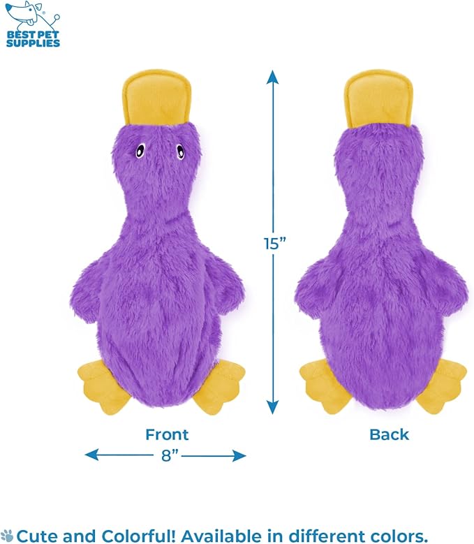 Best Pet Supplies Squeaky Dog Toys with Soft Durable Fabric for Small, Medium and Large Pets Interactive Toy for Indoor Play, Supports Active Biting and Play - Purple
