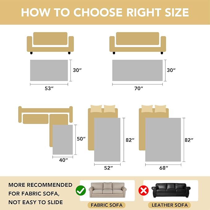 H.VERSAILTEX Non Slip Pet Couch Cover Chenille Dog Bed Protector Thick Soft Sofa Slipcover Pet Friendly Washable Couch Cushion Covers for Pets (30" x 70", Sea Foam)