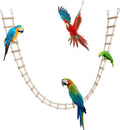 Bird Ladder Bridge, Wooden Pet Hamster Climbing & Swing Toys, Cage Accessories for Birds Rats Parrots Hamster Squirrel Sugar Gliders Parakeets Cockatiels - 28 Steps - 61.8 x 3.14 Inch