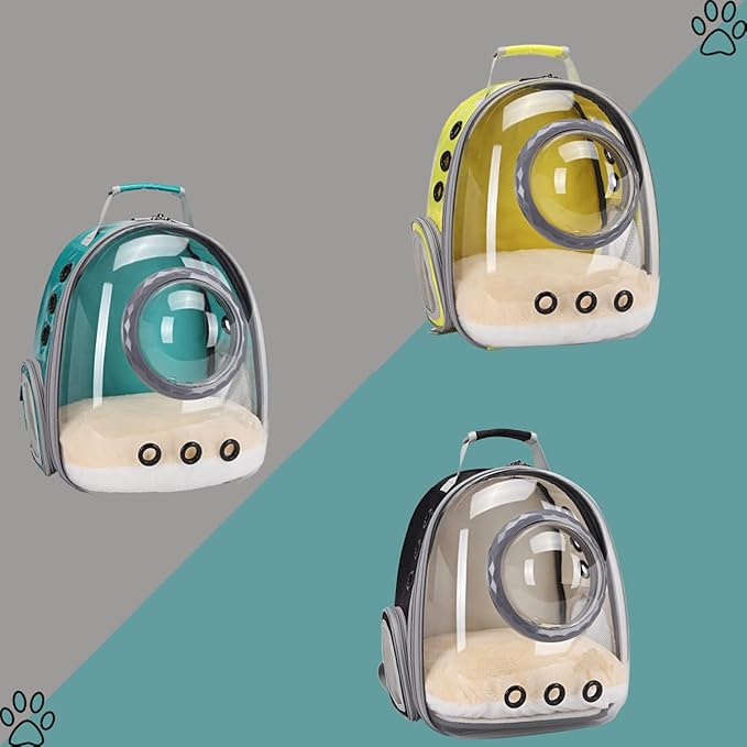 Pet Carrier Backpack for Kitten, Small Puppy and Bunny, Backpack for Kitten, Space Capsule Bubble Cat Backpack Carrier, Airline Approved Waterproof Green Pet Backpack for Small Dog (Pink)