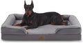 Bedfolks Orthopedic Dog Bed, Waterproof Dog Sofa Bed for Extra Large Dogs, Egg Foam Pet Couch Bed with Removable Washable Cover and Nonslip Bottom, Dark Grey