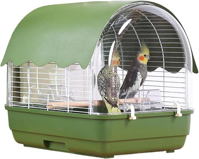 Small Bird Cage, Transparent Bird Travel Carrier, Full View Cockatiel Cage with Sturdy Design, Compact Aviary with Durable Construction, Indoor Outdoor Balcony Living Room Park Parakeet