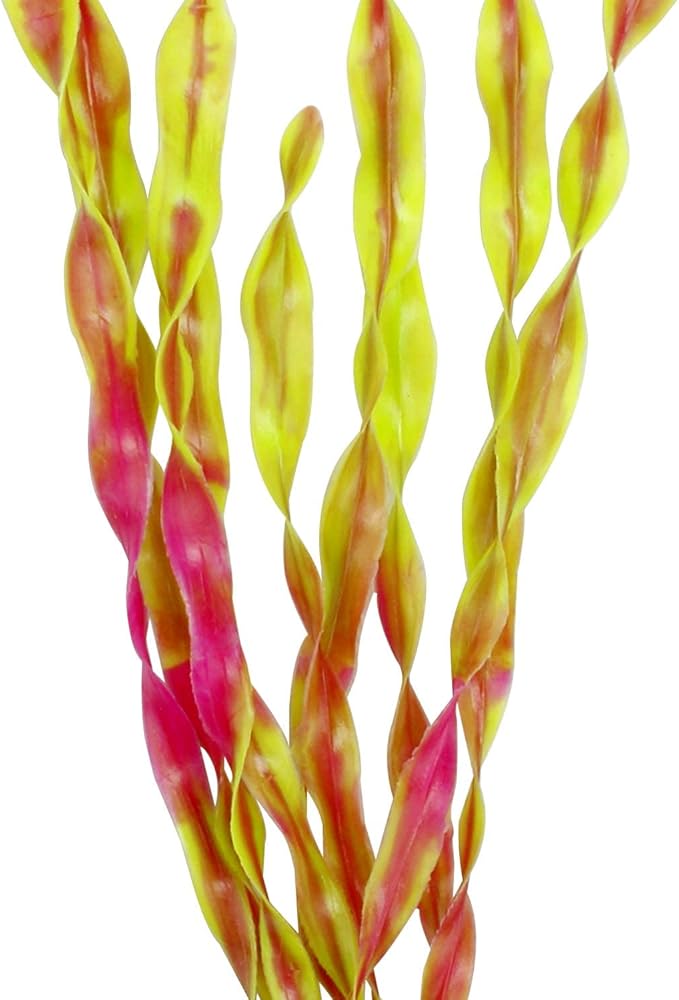 MyLifeUNIT Artificial Seaweed Water Plants for Aquarium, Plastic Fish Tank Plant Decorations 10 PCS (12 Inches Tall, Wine Red)