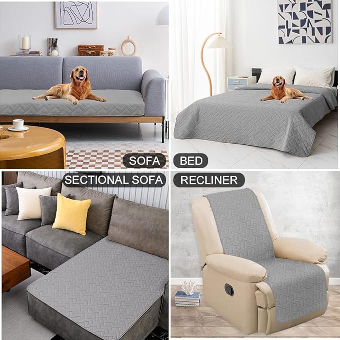 fuguitex Waterproof Dog Bed Cover Couch Cover for Pet Anti-Slip Cat Mat Pet Pad Blanket for Sofa Chair Recliner Bed Furniture Protrctor
