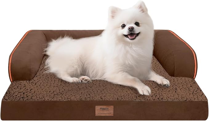 Small Dog Bed Orthopedic Washable Cat Bed Memory Foam Small Couch Sofa Indoor Comfy Pet Beds with Waterproof Removable Cover & Non-Slip Bottom