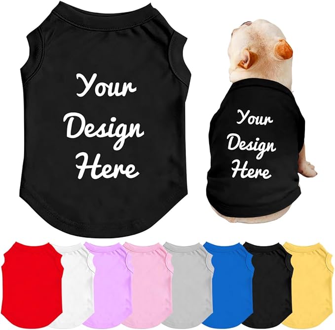 Customized Dog Shirt for Small Medium Large Dogs Personalized with Photo Text Logo Name T-Shirt Summer Breathable Clothes, 4XL