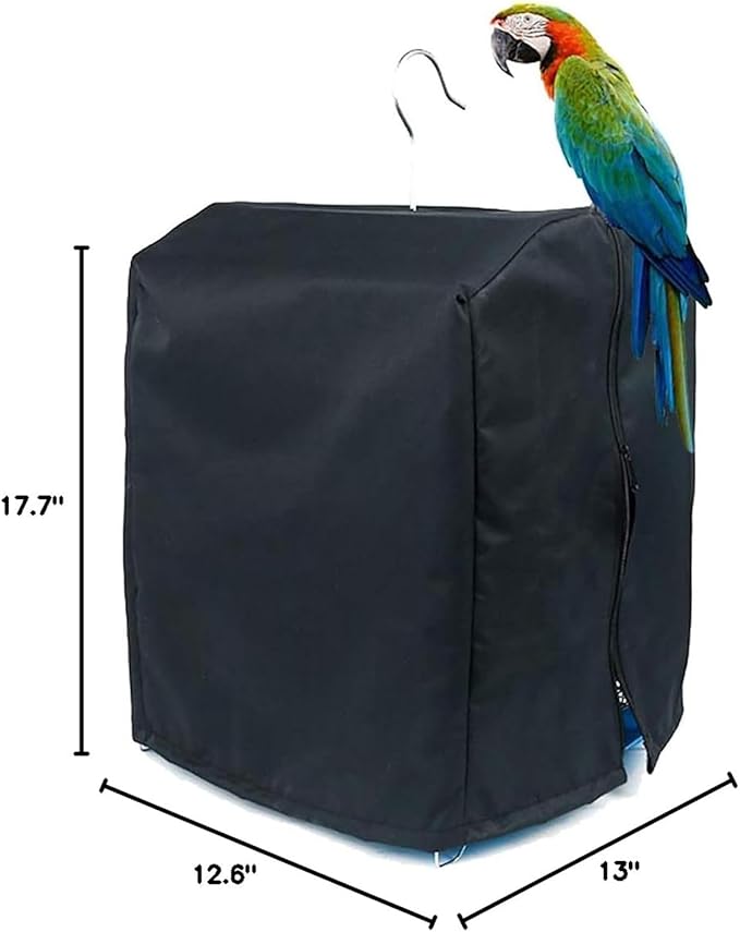 QBLEEV Bird Parrot Cage Cover Shade, Blackout Birdcage Covers, Windproof Light-Proof Sleep Reduces Distractions Night Accessories Cloth Without Cage-12.6x13x17.7in (LxWxH)