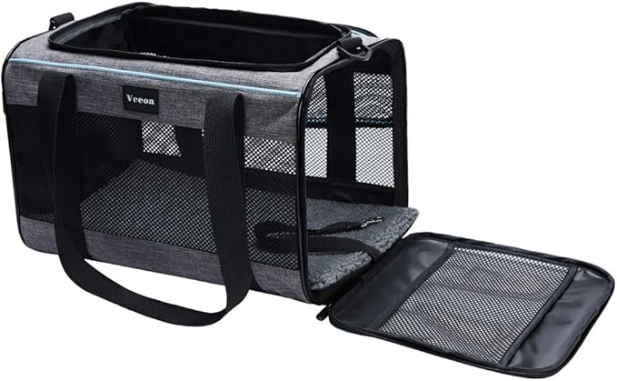 Vceoa 19x12x12 Inches Cat, Dog Carrier for Pets Up to 22 Lbs, Soft-Sided Cat Bag Animal Carriers Travel Puppy Carry As a Toy of Fabric Pet Home