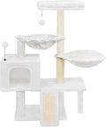 ROYPET Cat Tree with Cat Condo and Two Hammocks, Cat Tower with Scratching Posts and Scratching Pads, Beige
