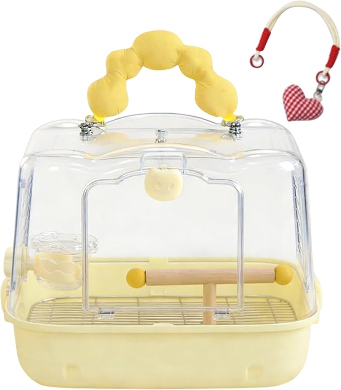Bird Travel Cage – 12.32x9.06x9.17 inch Transparent Parrot Carry Bag | Bird Travel Carrier – Portable Pet Transport for Outdoor Walk Adventure Cockatiels Budgies Parakeets