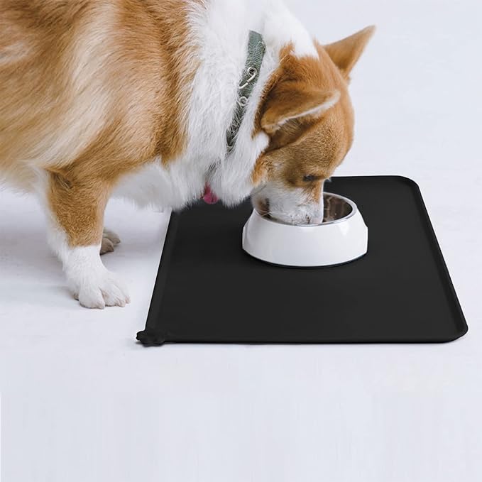 AUDWUD Silicone Waterproof Pet Feeding Mats,Anti Slip Bowl Pad, Dog Mat for Food and Water