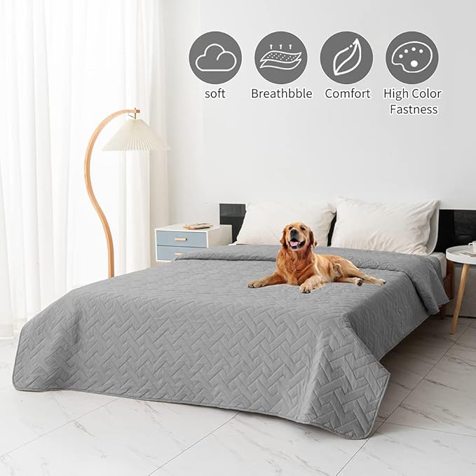 fuguitex Waterproof Dog Bed Cover Couch Cover for Pet Anti-Slip Cat Mat Pet Pad Blanket for Sofa Chair Recliner Bed Furniture Protrctor