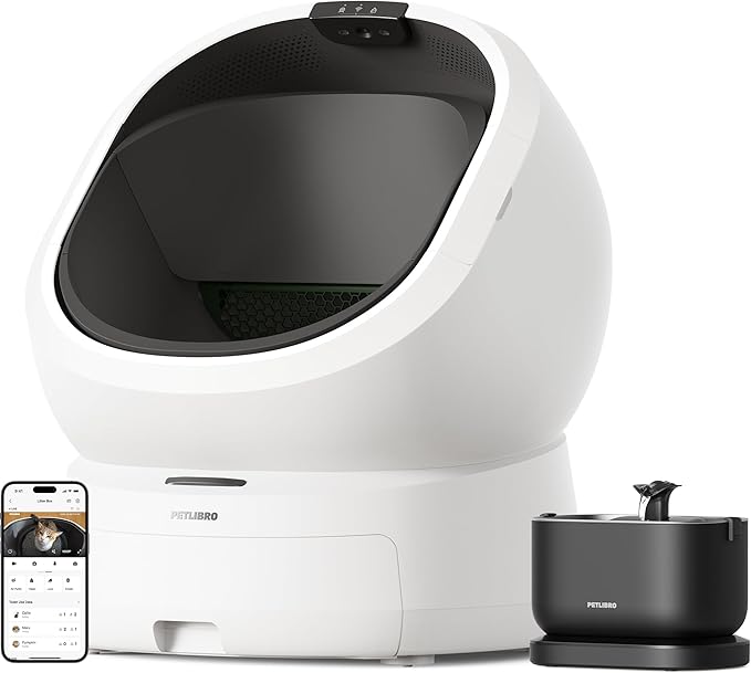 Bundle of PETLIBRO Upgrade Luma Automatic Cat Litter Box + Cordless Cat Water Fountain, AI Camera Waste Analysis, Triple Safety Protection Self Cleaning Litter Box, Odor Control in-App Usage Tracking
