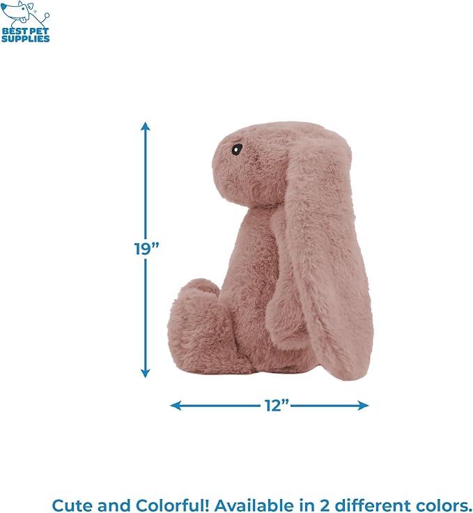 Best Pet Supplies Squeaky Dog Toys with Soft Durable Fabric for Small, Medium and Large Pets Interactive Toy for Indoor Play, Supports Active Biting and Play - Bunny (Mauve)