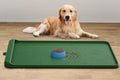 Dog Food Mat - Silicone Dog Mat for Food and Water - 36" x 24" Large Pet Feeding Mats with Residue Collection Pocket - Waterproof Dog Cat Bowl Mat with High Edges to Prevent Water Food Spills (Green)