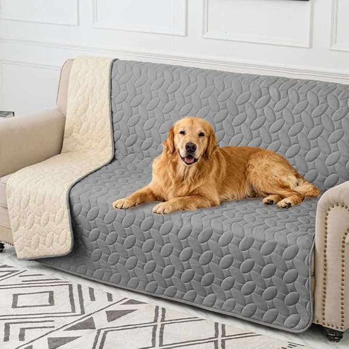 Ameritex Pet Bed Cover Dog Bed Blanket for Sofa and Furniture Waterproof New Pattern Design (52x82 Inch, Light Grey)