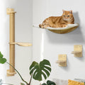 Wall Mount Cat Wall Shelves – Hammock, Scratching Post with Landing, Two Jumping Steps – Cat Furniture and Shelves up to 30 lbs, Set of 4