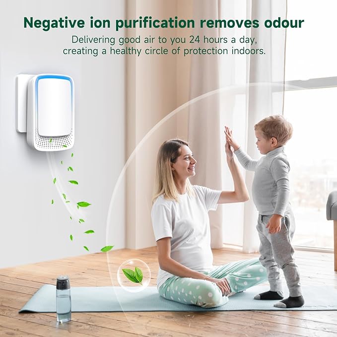 Air Ionizers for Home (3 Pack), Negative Ion Generator, Quiet Air Freshener for Bedroom, Office, Kitchen, Portable Air Filter Odor, Smoke Dust, Pets, Eliminator, Mini Air Cleaner