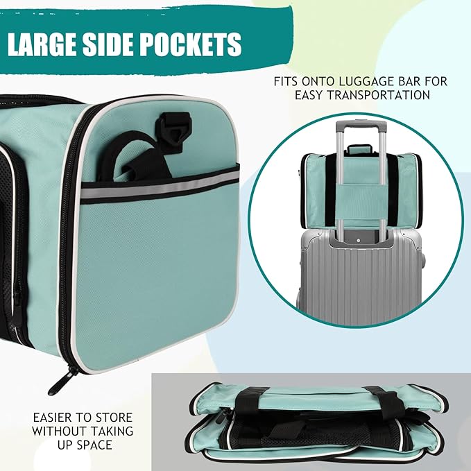 Top tasta Dog Cat Carrier Pet Carriers for Small Medium Large Cats Dogs Carrier Soft Sided Small Puppy Dog Carrier Portable Foldable Airline Approved Dog Cat Travel Carrier Green Large