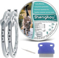 Flea and Tick Collar for Cats - Offers 12-Month Protection, Crafted with Premium Plant Oils, Waterproof, Natural, Safe for Kittens, Includes Free Comb and Tweezers, 13.8 in (2 Packs)