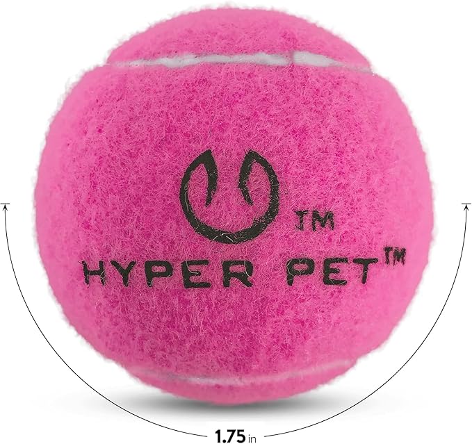 Hyper Pet MINI Tennis Balls for Dogs (Safe Dog Ball Tennis Balls for Exercise & Training) Interactive Toys work with Hyper Pet K9 Kannon MINI Dog Ball Launcher - 4 Pack Pink
