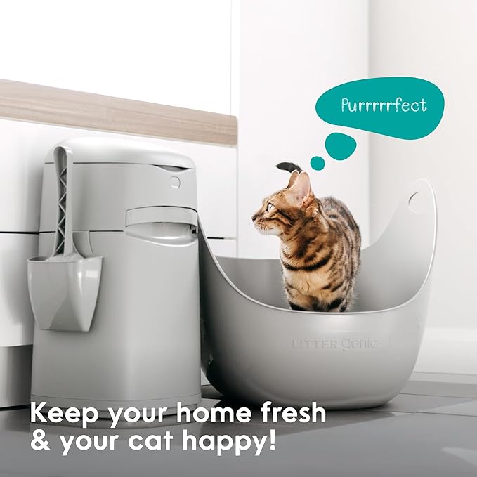 Bundle of Litter Genie Easy Roll Pail | Cat Litter Box Waste Disposal System for Odor Control with 1 Starter Refill (24 Bags) + Litter Genie Easy Roll Refill (24 Bags)