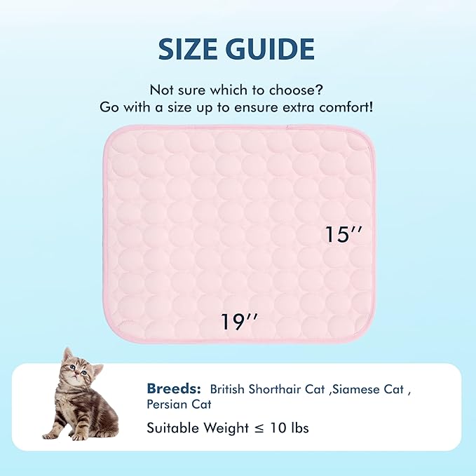 MICROCOSMOS Summer Cooling Mat & Sleeping Pad- Water Absorption Top, Easy Carry, EZ Clean, Materials Safe. Keep Cooling for Pets, Kids and Adults.(Pink, 19" x 15")