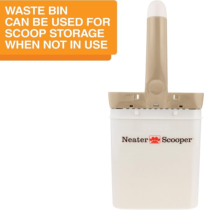 Neater Pet Brands Neater Scooper Standard Cat Litter Scoop, 60 Refill Bags – Mess-Free Cat Litter Scooper with Bag, Spill-Proof Kitty Box Sifter, Bin Doubles as Scoop Holder, For Single-Cat Households