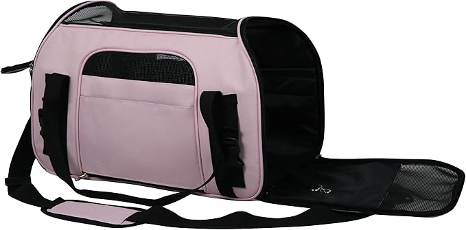 EliteField Soft Pet Carrier (3 Year Warranty, Airline Approved) Soft Sided Dog Puppy Cat Carrier Travel Bag (X-Large: 21" L x 12" W x 13" H, Pink)