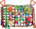 Foraging Toys for Parakeets Cockatiel Conures Lovebirds - Seagrass Wall with Various Bird Toys