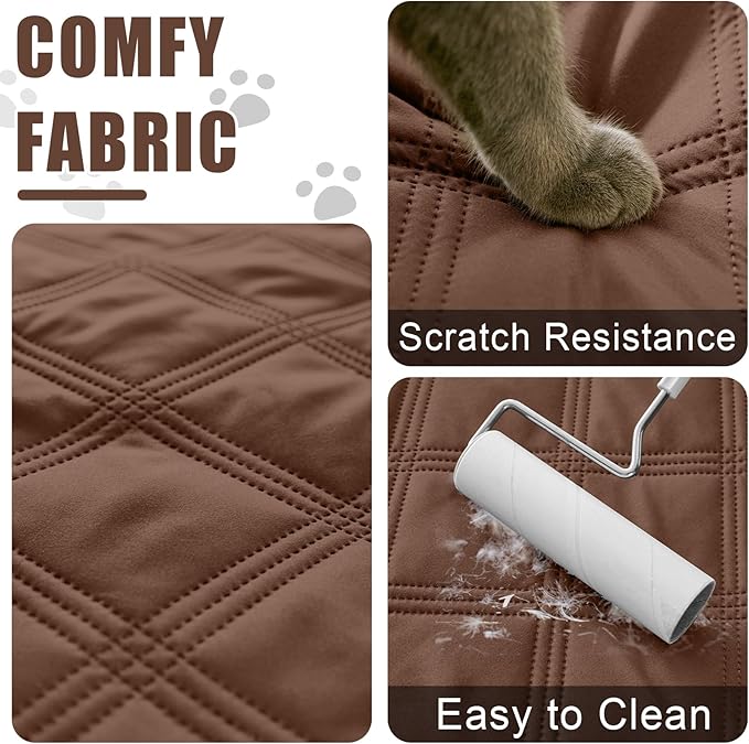 Smiry Waterproof Dog Bed Cover Blanket 40x50, Soft Reversible Pet Blanket, Washable Leakproof Cats Dogs Couch Cover for Sofa, Couch, Furniture, Brown/Chocolate