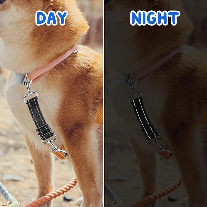 YUEPET Dog Safety Collar Clips 5 Pack Adjustable Prong Collar Backup Clip Reflective Double Ended Backup Clasp Leash Connector for Dog Harness to Collar Safety Clip