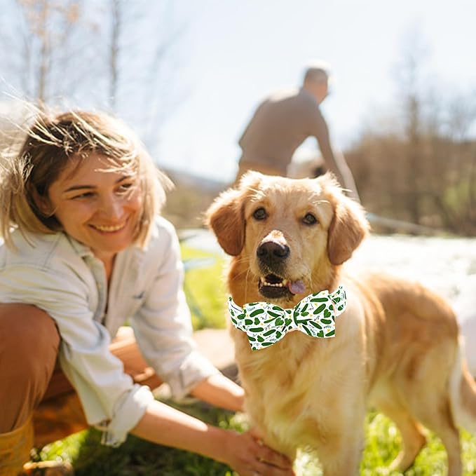Lionheart glory Dog Bow Collar Cucumbers Print Dog Collar for X-Small Dogs,Female Male Dog Collars with Bowtie Spring Summer Collars Soft Adjustable Pet Collar Bows