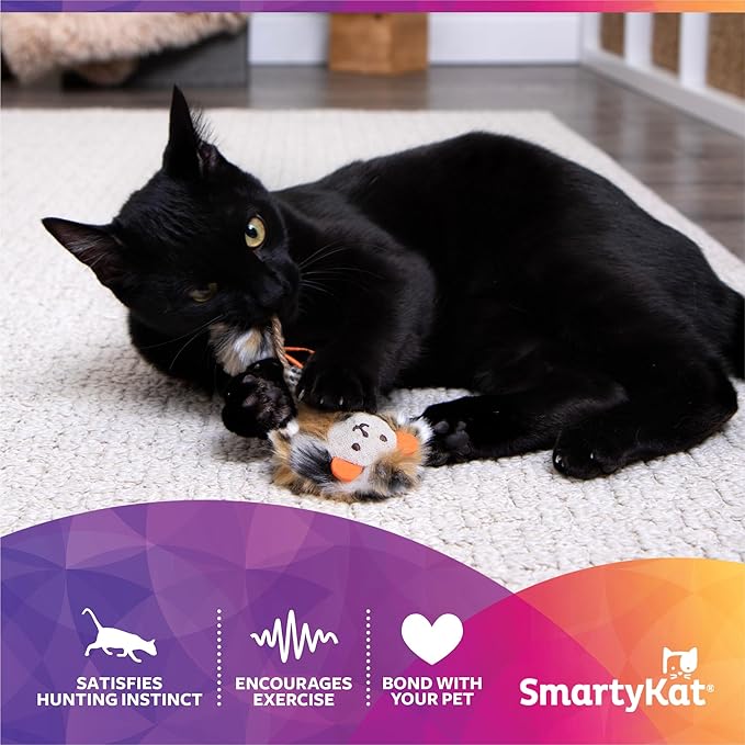 SmartyKat Instincts Prideful Player HappyNip Launch & Chase Cat Toy for Indoor Cats & Kittens, Launchable Toy with Catnip & Silverine