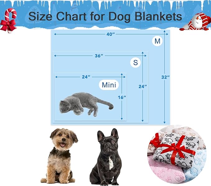 Blue Dog Blanket for Puppy Accesssories Boy, Blue Dog Stuff for Small Kitten Indoor Cats, Washable Soft Puppy Essentials Supplies