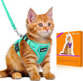 Halypet Cat Harness and Leash Set [MAX Safety 4th-Gen Upgrade] Escape Proof Adjustable Cat Leash Comfortable Soft Vest Easy to Wear Kitten Harness with Reflective Strip for Cats Walking, XS Green