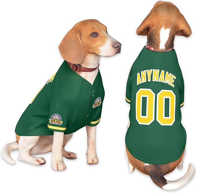 Custom Dog Baseball Jersey with Name Number Logo for Small Pet Dogs-Personalized Dog Shirts