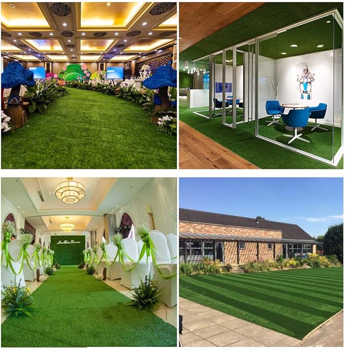 Petgrow Synthetic Artificial Grass Turf 7FTX53FT for Indoor Outdoor Dog Synthetic Grass Mat, Party Wedding Christmas Balcony Garden Astro Turf Rug,Drainage Holes Faux Fake Grass Rug Carpet for Pets