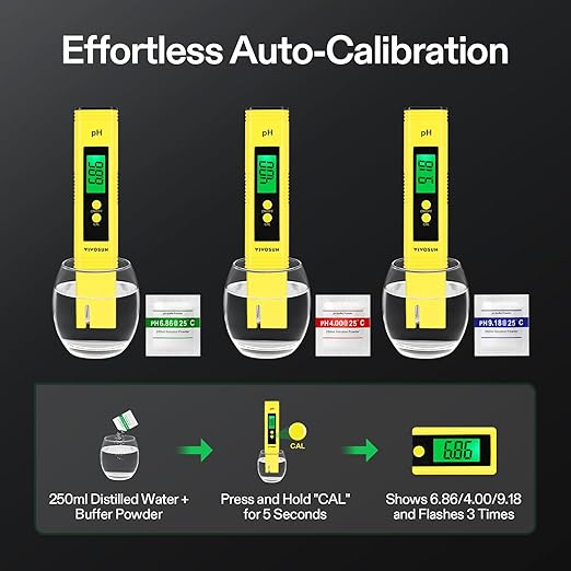 VIVOSUN Digital pH Meter, 0.01pH High Accuracy Pen Type pH Tester for Hydroponics, Household Drinking, Pool and Aquarium, Yellow, UL Certified