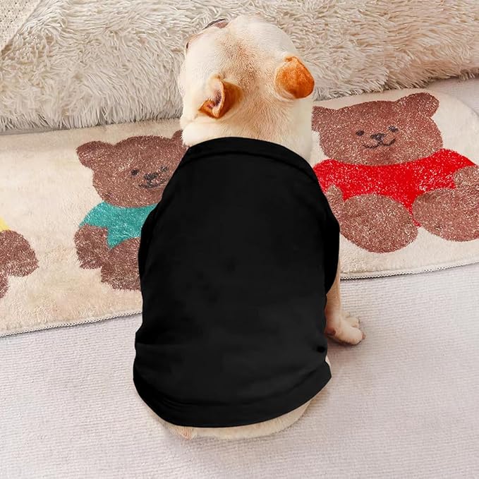 Customized Dog Shirt for Small Medium Large Dogs Personalized with Photo Text Logo Name T-Shirt Summer Breathable Clothes, 1 PC Blank Black, XL