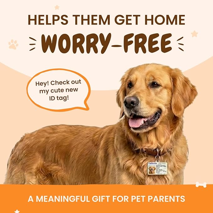 PawFurEver Personalized Dog Driver License ID Tag for Dogs & Cats - Custom Pet License Dog ID Tags Personalized Heavy Duty with Name, Photo & Phone Number, 50 States + DC (Iowa, Tag)